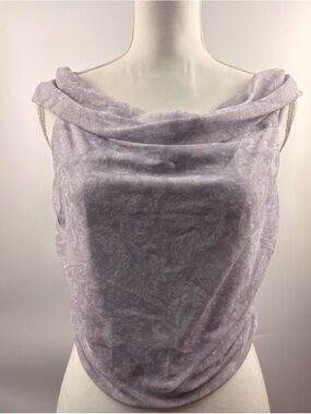 Hollister Light Lilac/Pale Gray Off-Shoulder Top